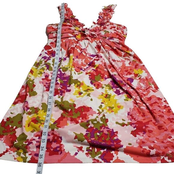 Muse Multicolor with Beads & Fabric Flowers Empire Cut Dress Sz 2 - Picture 11 of 13